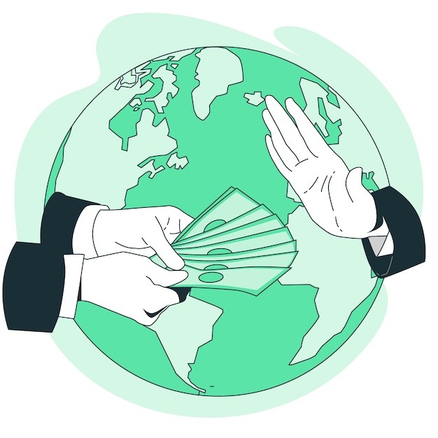 腐败行为拒绝受贿概念插画