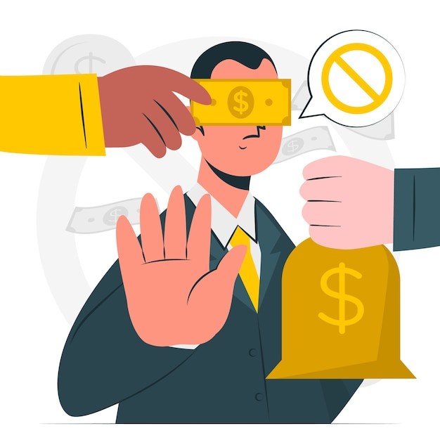 停止腐败行贿插画