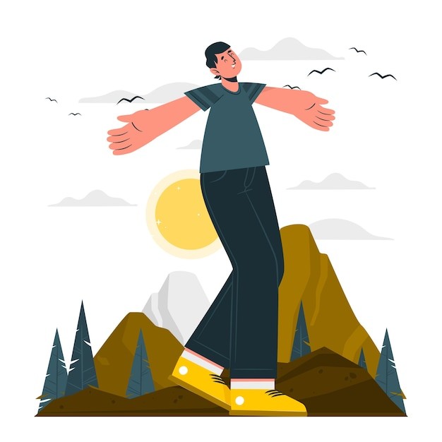 感受自然户外男人插画