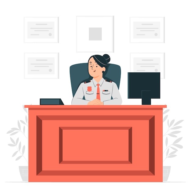 女警察文员插画