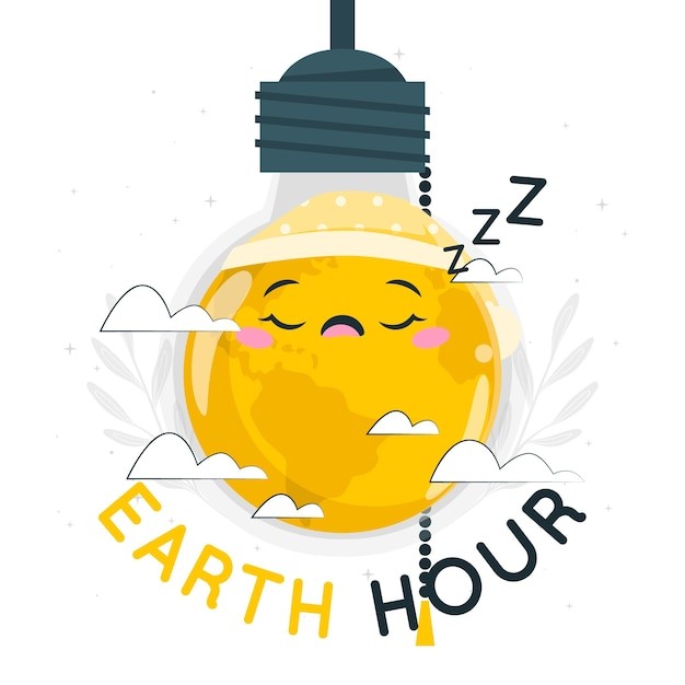 地球一小时插画
