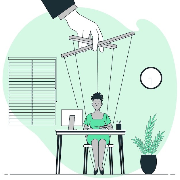 公司老板的控制插画