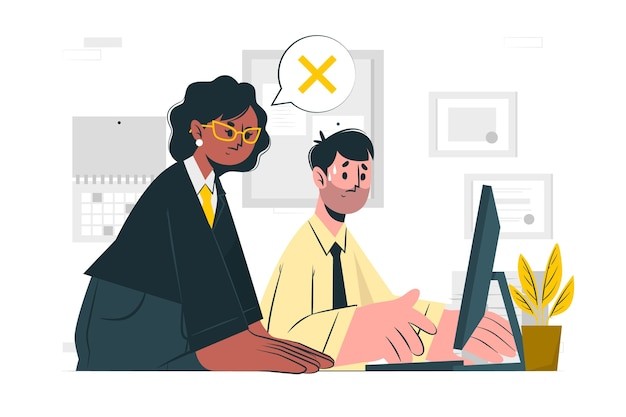 严格的老板插画