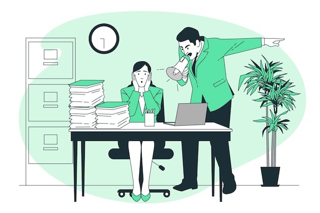 严格的老板插画