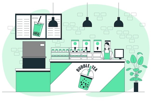 奶茶店插画