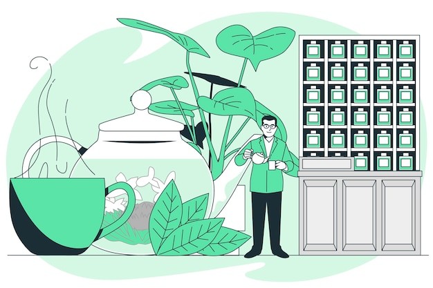 茶叶店插画