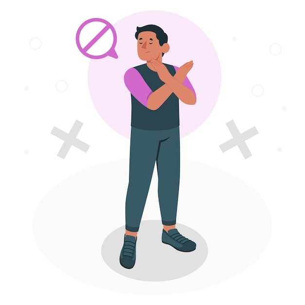 男人说不拒绝插画