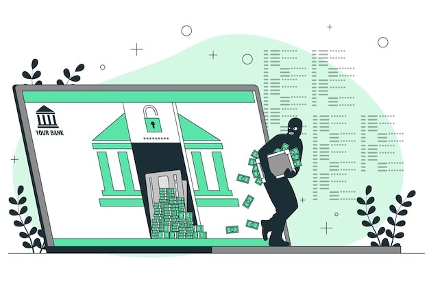 数字犯罪黑客插画