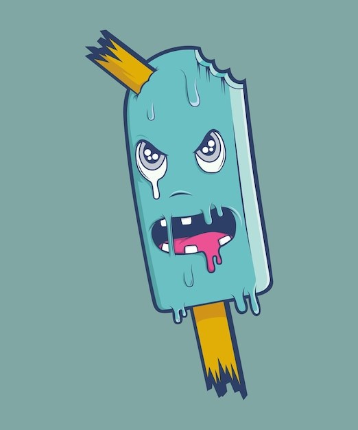 融化的雪糕插画