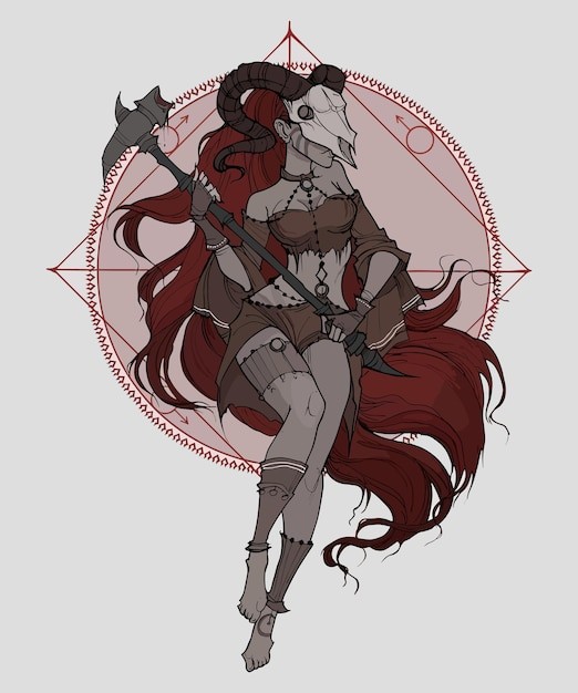 神秘巫师女人插画