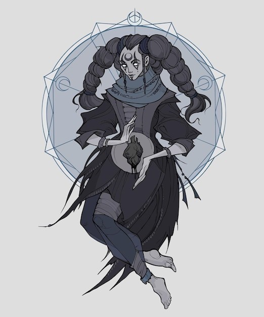 神秘巫师女人插画