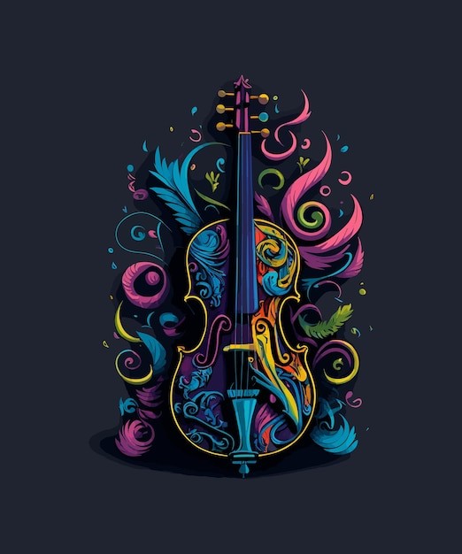 小提琴艺术涂鸦插画