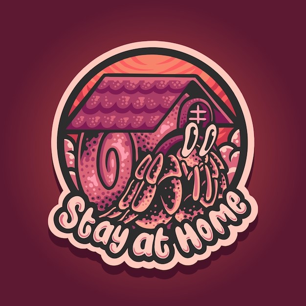 蜗牛吉祥物插画logo标志