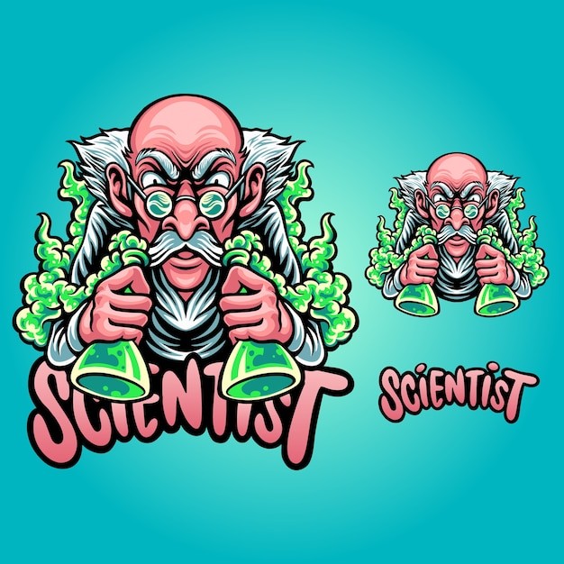 疯狂科学家战队吉祥物插画logo标志