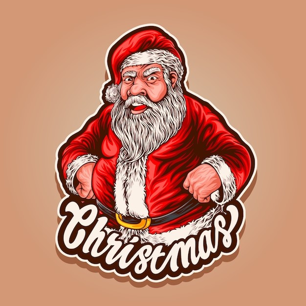 圣诞老人吉祥物logo插画标志