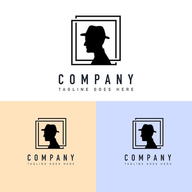 戴帽子的男人侧脸标志logo