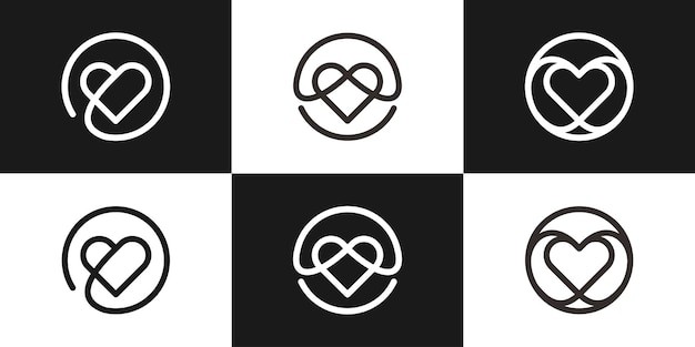 圆圈和爱心标志logo