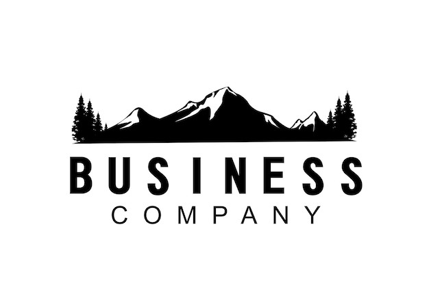 户外大山森林标志logo