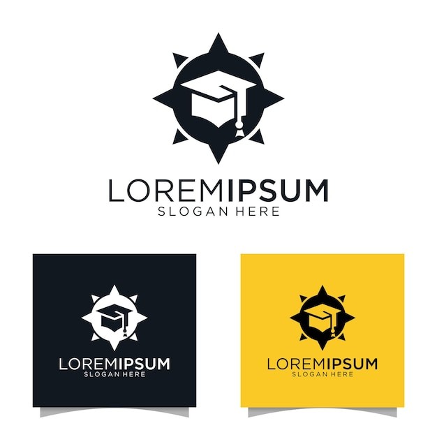 学士帽教育标志logo