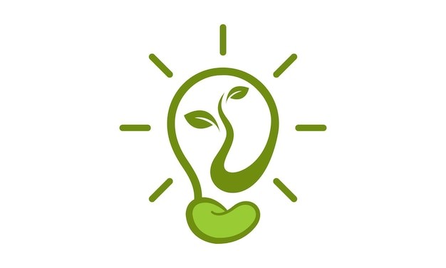 绿色植物灯泡标志logo