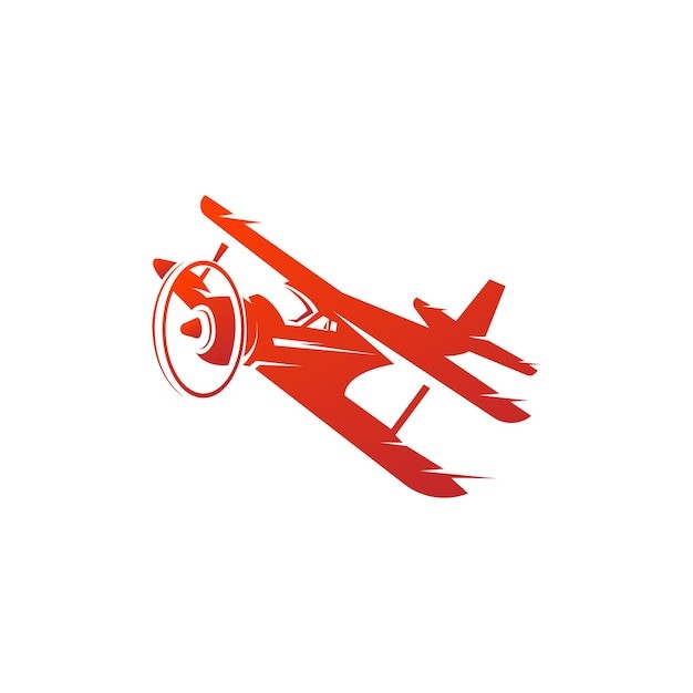 复古螺旋桨飞机标志logo