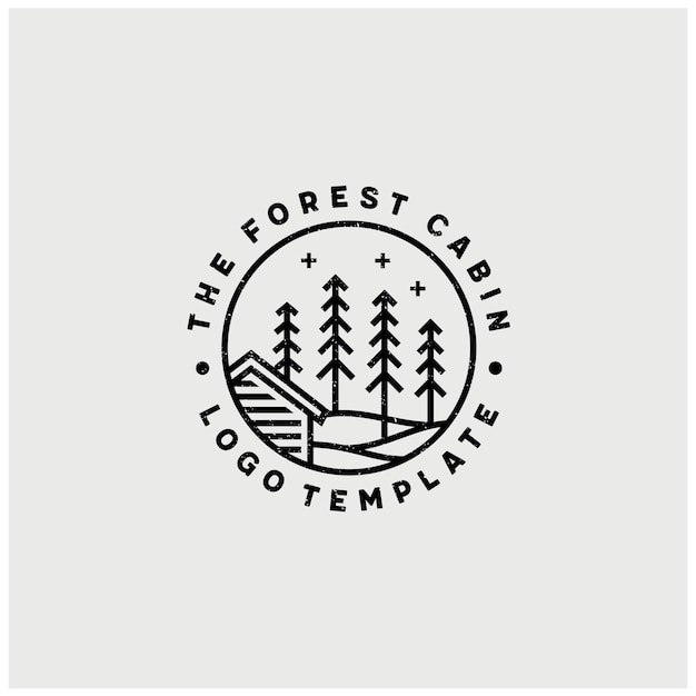 森林小屋标志logo