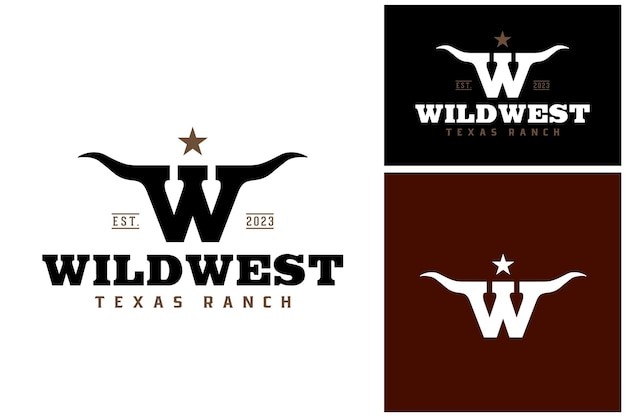 牛头牛角字母w标志logo