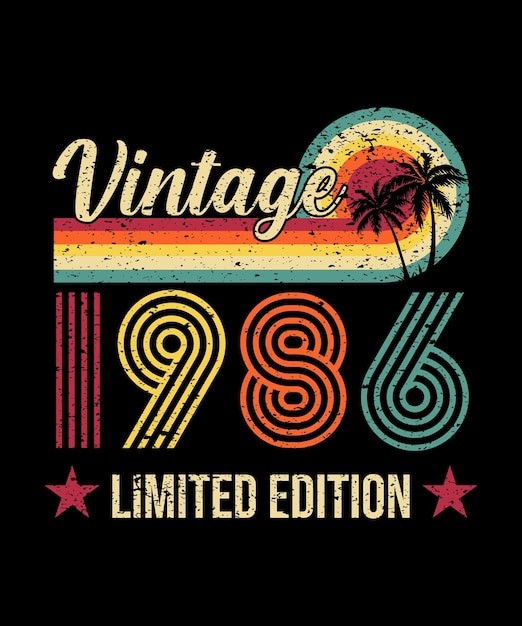 棕榈树复古1986标签