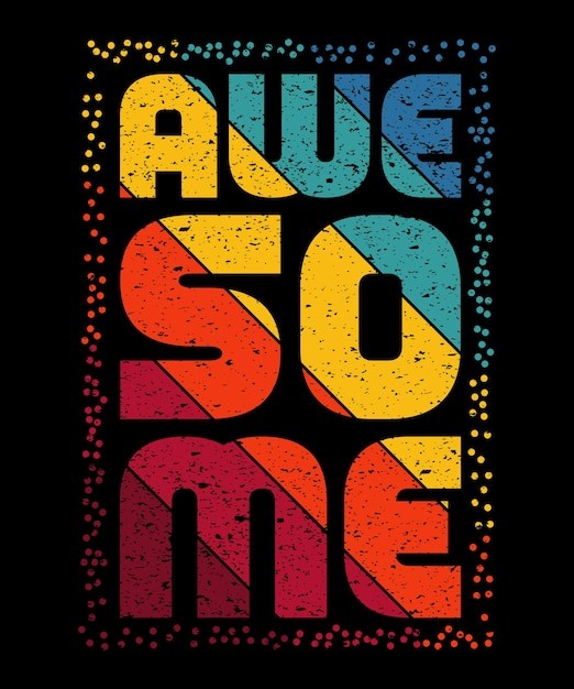 awesomeT恤印花英文图案