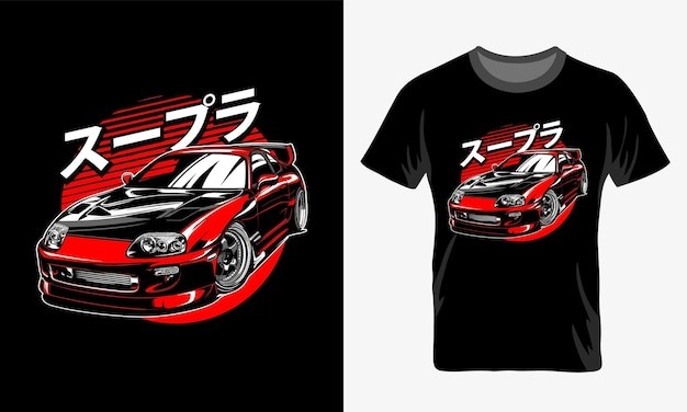 赛车日式T恤印花图案