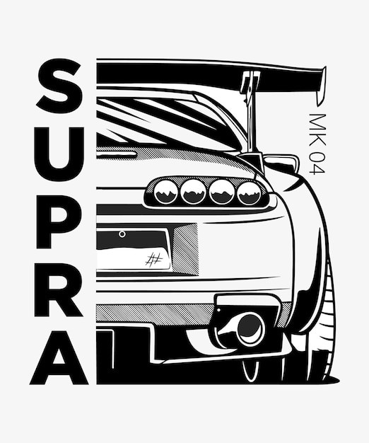 赛车日式T恤印花图案supra
