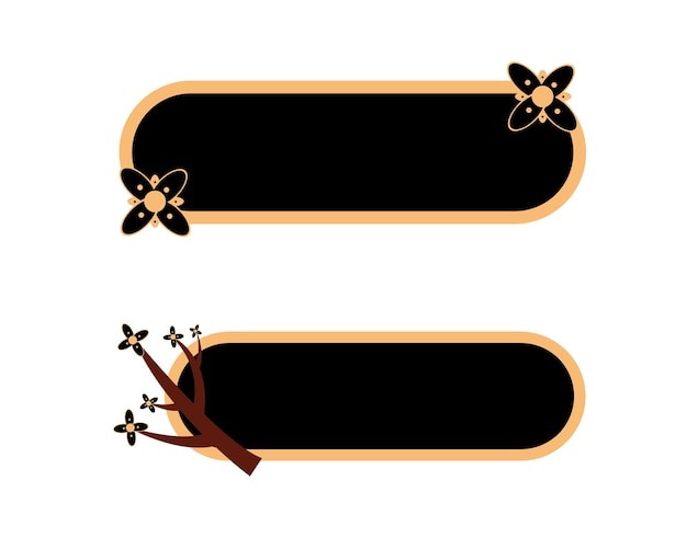 花瓣树枝标题文字装饰边框