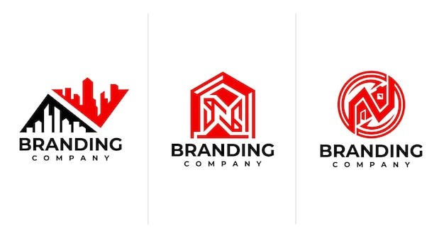 城市建筑字母n标志logo