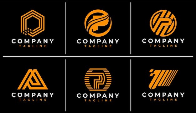 简约科技字母p标志logo