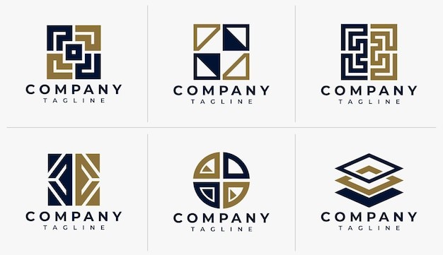 简约几何标志logo