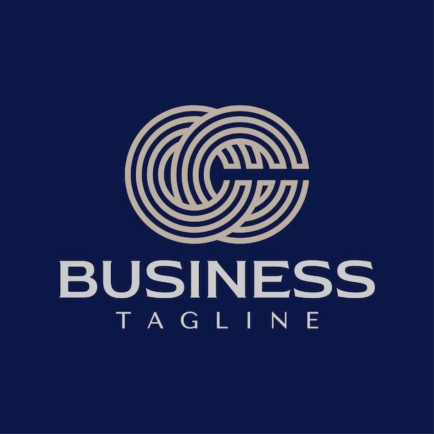字母cc线条标志logo