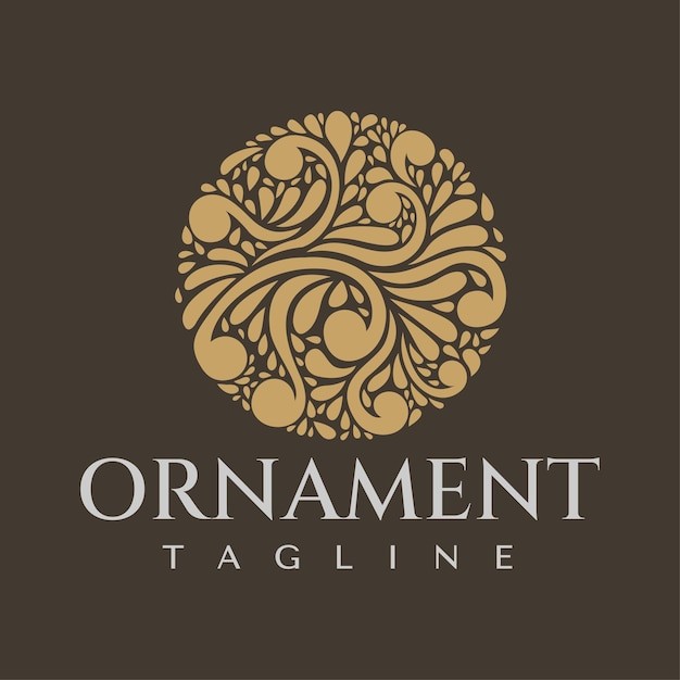 华丽花朵装饰标志logo