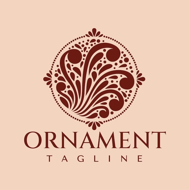 华丽花朵装饰标志logo