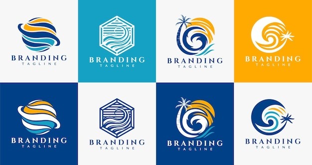 海浪海滩度假旅游标志logo