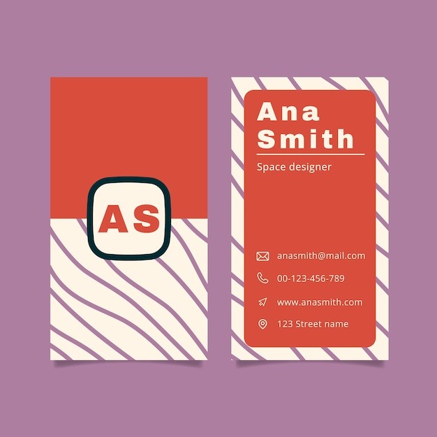 现代简约竖版名片模板