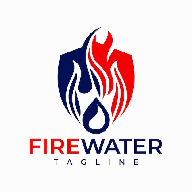 消防火焰水滴标志logo