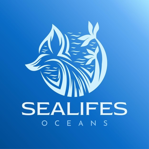海洋鱼尾标志logo