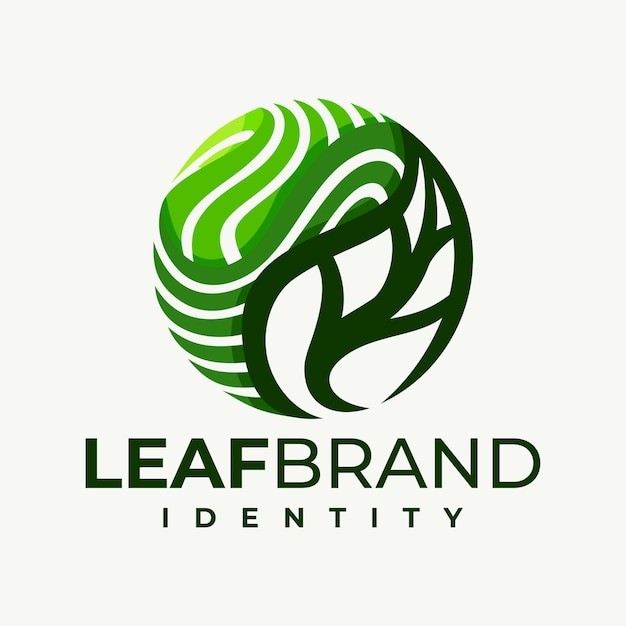 绿色叶子树叶标志logo