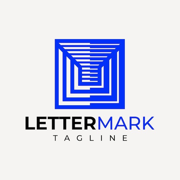 蓝色矩形标志logo