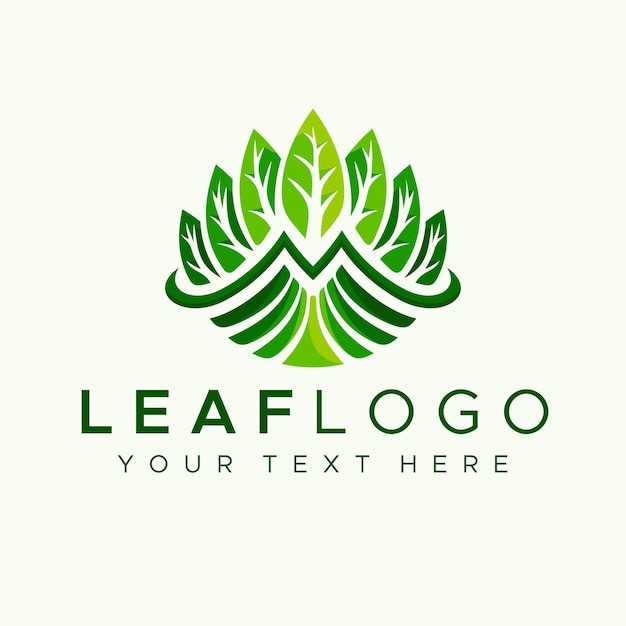 植物叶子树叶标志logo