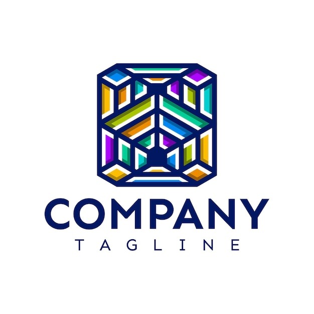 彩色色块标志logo