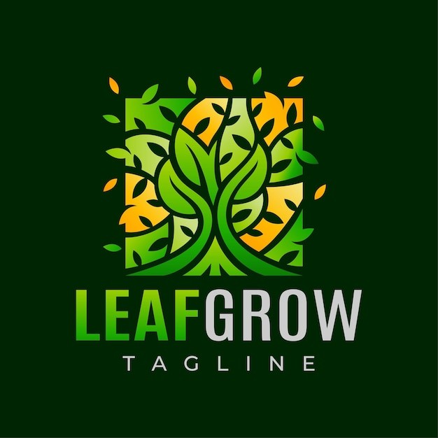 植物叶子绿叶标志logo