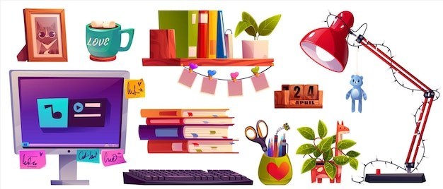 办公区域办公桌元素