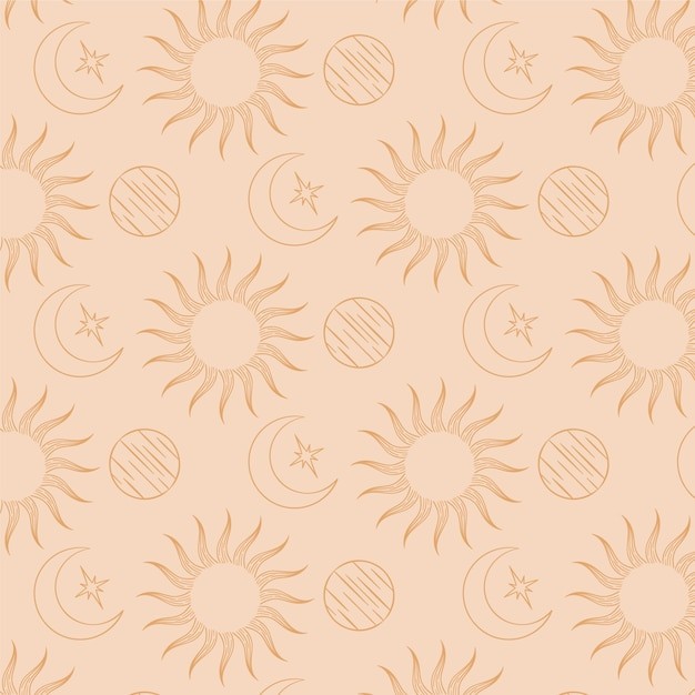 手绘卡通太空星空主题印花插画图案花纹