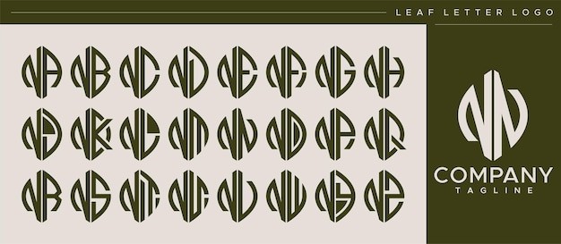 树叶英文字母标志logo